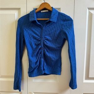 Ruched royal blue top